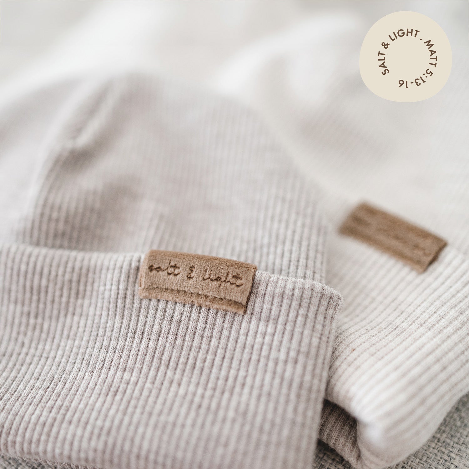 Double folded velvet label - Salt & Light