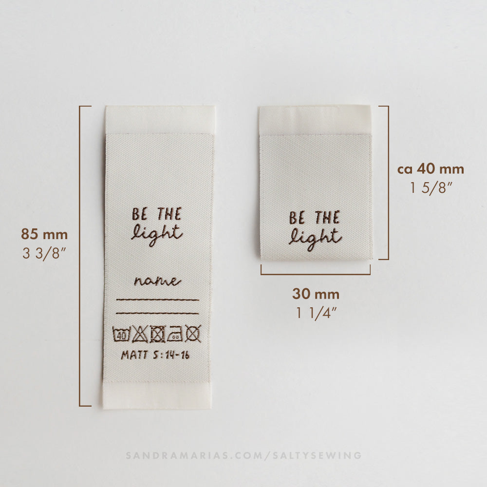 Woven label - Be the Light 5-pack