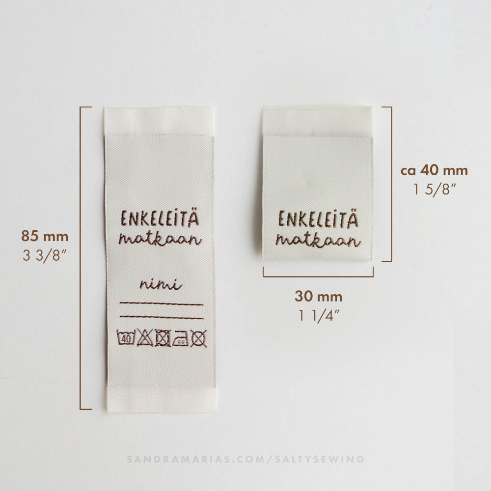 Woven label - Enkeleitä matkaan