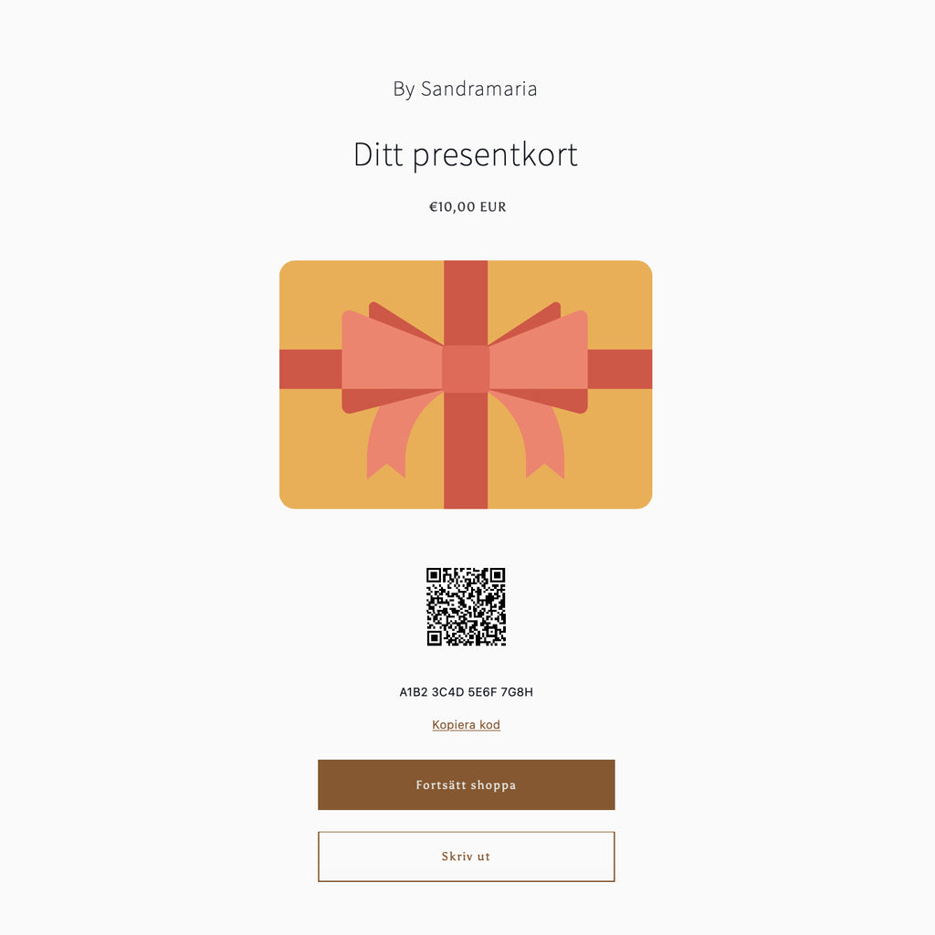 Digitalt Presentkort